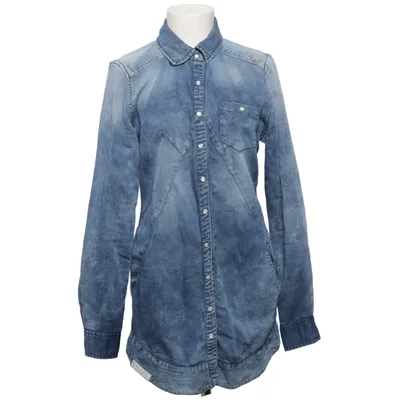 Denim blouse (Blauw) van M.O.D. Katoen, Elastaan, Polyester