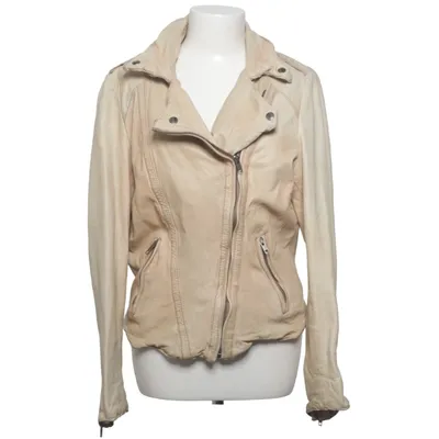Biker jacket (Beige) from Muubaa Cotton, Leather, Polyester