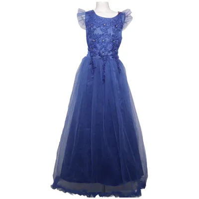 Flower girl dress (Blue) from XABH Polyester, Viscose