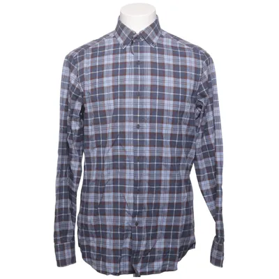 Flanellen overhemd (Blauw, Bruin, Wit) van Massimo Dutti Katoen