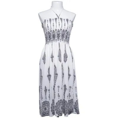 Halterneck dress (White, Black) from Dodo Polyester