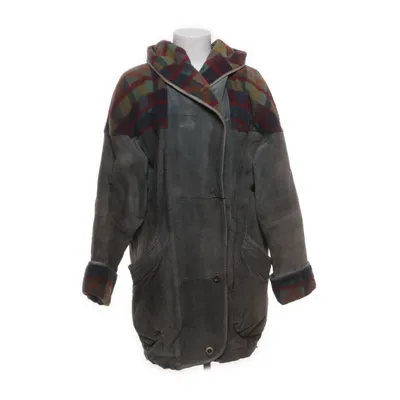 Läderkappa (Grå, Flerfärgad) från Alexandra Acetat, Skinn, Nylon, Ull