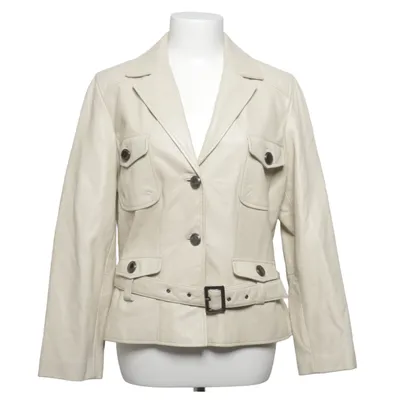Leren jack (Beige) van Mauritius Leer, Polyester
