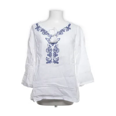 Blouse (White, Blue) from Artisan Ny Linen