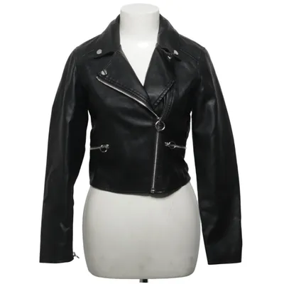 Bikerjakke (Sort) fra Miss Selfridge Bomuld, Polyester, Polyurethan, Viscose