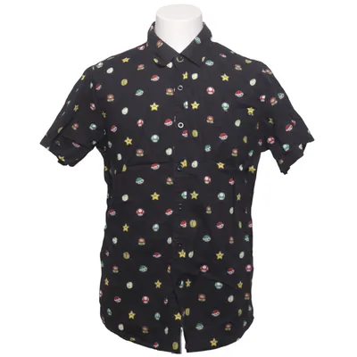 Short sleeve shirt (Black, Multicolored) from Super Mario Cotton