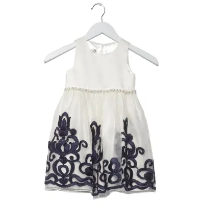Blomsterpigekjole (Hvid, Blå) fra American Princess Polyester