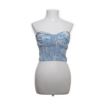 Crop top (Blå, Vit) från Zara Bomull, Linne, Viskos