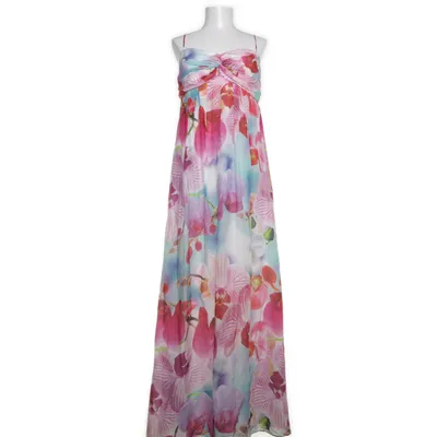 Maxi dress (Pink, Multicolored) from Marie Blanc Cotton, Silk, Polyester