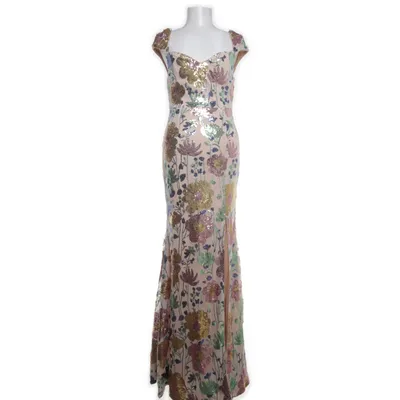 Aftenkjole (Beige, Flerfarvet) fra Faeriesty Elastan, Polyester