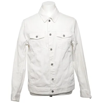 Veste en jean (Blanc) de H&M Man Coton, Élasthane