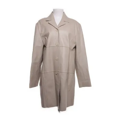 Læderfrakke (Beige) fra Estelle Polyester, Læder