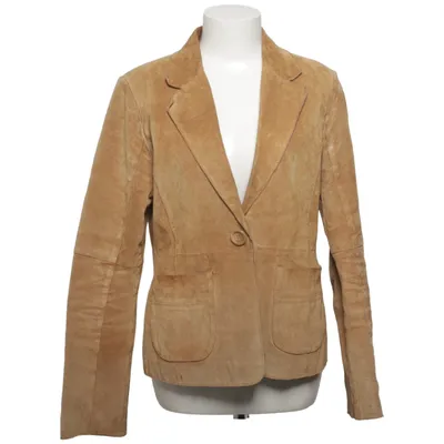 Läderkavaj (Brun) från Åhléns Polyester, Mocka