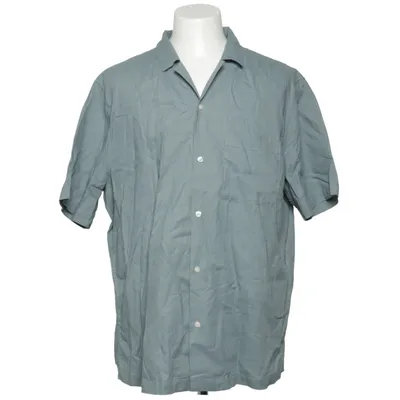Short sleeve shirt (Blue) from H&M Cotton, Linen