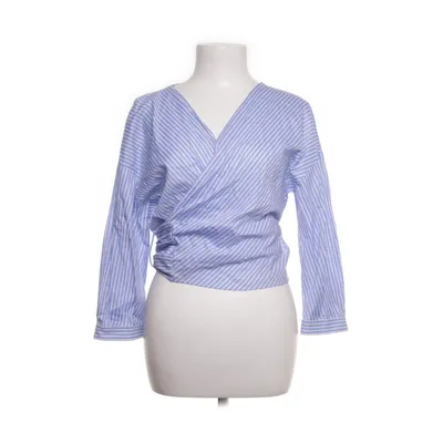 Omlottblus (Blå, Vit) från Zara Basic Collection Bomull, Elastan