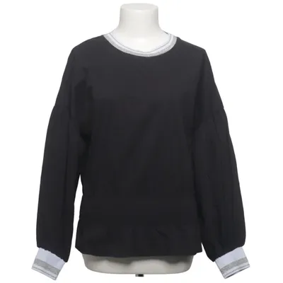 Blouse (Noir, Blanc) de Sara Coton, Élasthane, Polyester