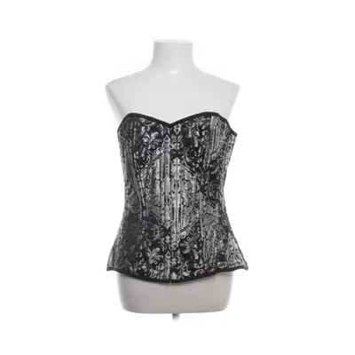 Corset (Black, Silver) from Burleska Polyester