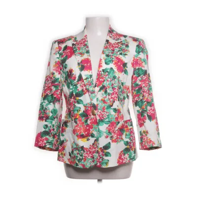 Blazer (White, Multicolored) from Zara Basic Acetate, Cotton
