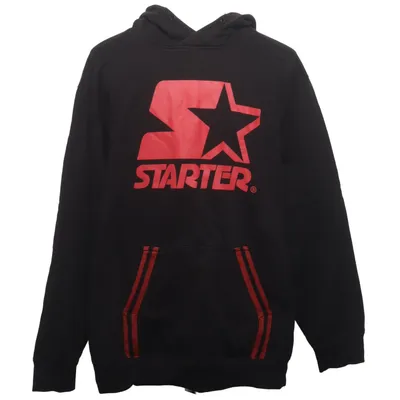 Capuchon sweater (Zwart, Rood) van Starter Katoen, Polyester
