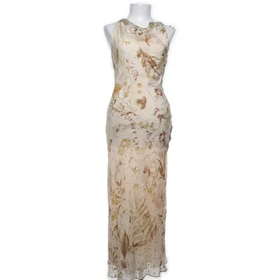 Långklänning (Beige, Flerfärgad) från Zara Metallfiber, Polyester