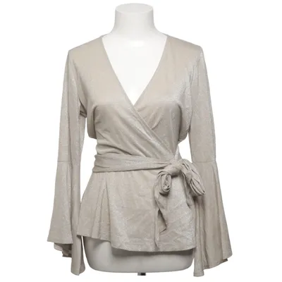 Wickelbluse (Beige) von Bubbleroom Elasthan, Metallfaser, Polyamid