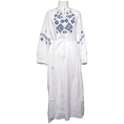 Klänning (Vit, Blå) från H&M Bomull