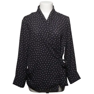 Slå-om bluse (Sort, Hvid) fra Fransa Polyester