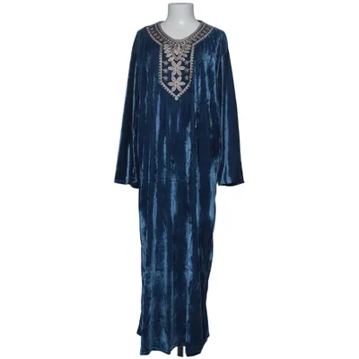 Robe longue (Bleu) de Chase Coton, Polyester