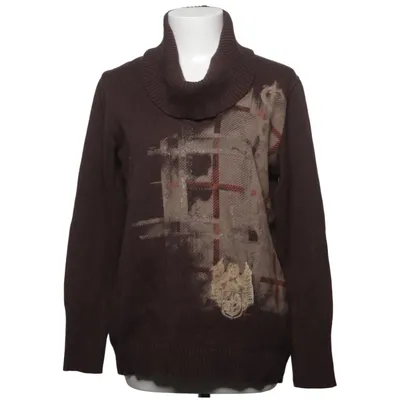 Turtleneck (Brown, Multicolored) from Faber Acrylic, Cotton