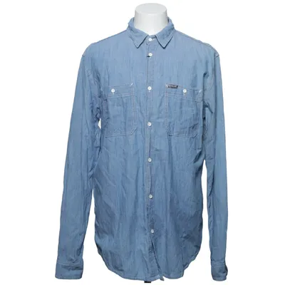 Denim blouse (Blauw) van DePalma Workwear Katoen