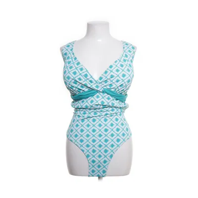 Swimsuit (Blue, White) from Janina Curved Elastane, Polyamide, Polyester