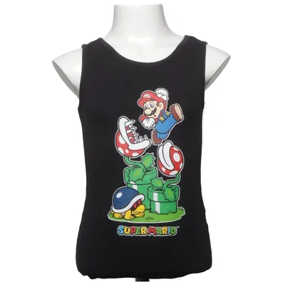 Tanktop  (Sort, Flerfarvet) fra Super Mario Bomuld, Elastan