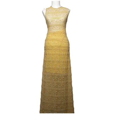 Maxikjole (Gul, Hvid, Sort) fra Zara W&B Collection Elastan, Polyester