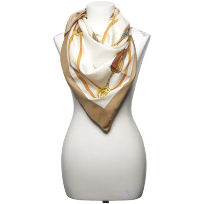 Sjal (Beige, Hvid, Guld) fra Mantero Silke
