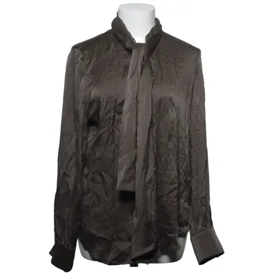 Sløjfebluse (Grøn) fra Lene Sand Elastan, Silke, Viscose