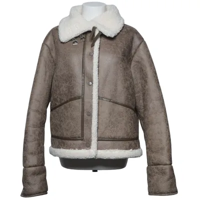 Veste en peau de mouton retournée (Marron, Blanc) de Josefine HJ x NA-KD Fausse fourrure, Polyester