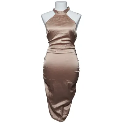 Halterneck dress (Beige) from Naanaa Elastane, Polyester