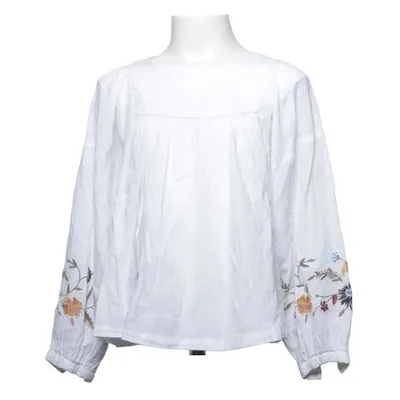 Blouse (Wit) van Mango Kids Katoen, Polyester