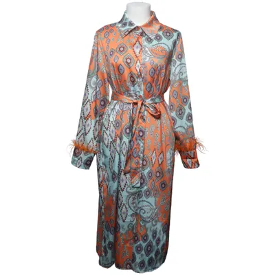Shirt dress (Orange, Multicolored) from Palazzo Polyester