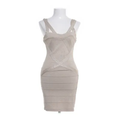 Dress (Beige, Gold) from Lipsy London Viscose, Nylon