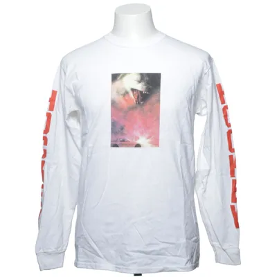 Långärmad t-shirt (Vit, Röd) från Hockey Bomull