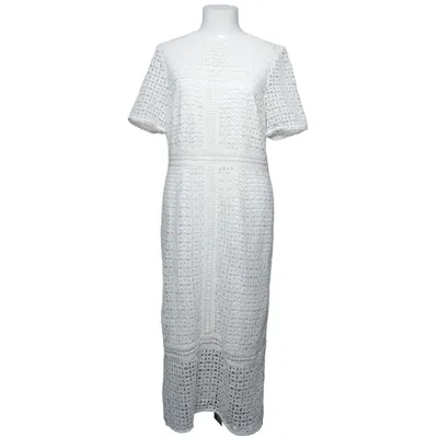 Jurk (Wit) van Marks & Spencer Autograph Katoen, Elastaan, Polyester