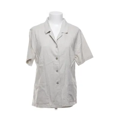Short sleeve shirt (Beige) from Cappuccini by Desam Cotton, Linen, Viscose