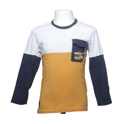 Long sleeve T-shirt (White, Blue, Yellow, Multicolored) from Kids Cotton, Elastane