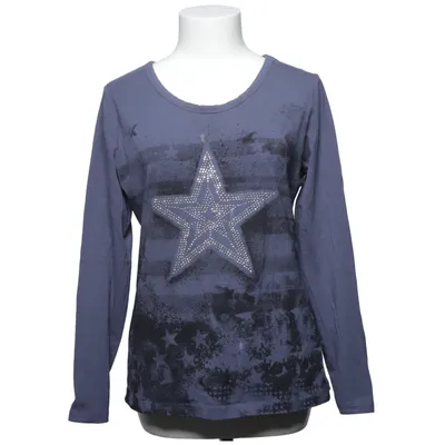 Lange mouwen shirt (Blauw) van Bonprix Katoen, Elastaan