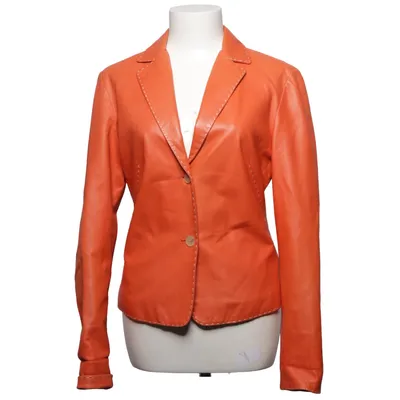 Leather blazer (Orange) from JOOP! Acetate, Cupro, Leather