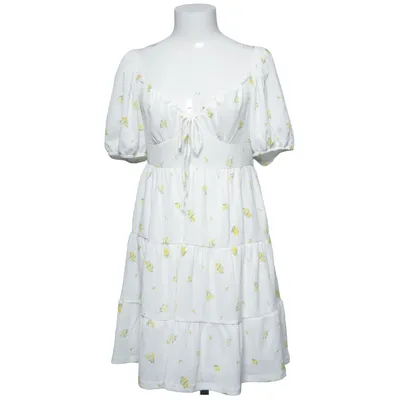 Jurk (Wit, Geel, Groen) van Gina Tricot Elastaan, Gerecycled polyester
