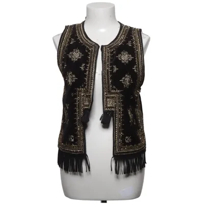 Vest (Sort, Guld) fra Zara Woman Elastan, Metallfiber, Polyester