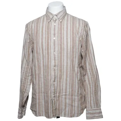 Shirt (Beige, White) from Matinique Cotton, Linen