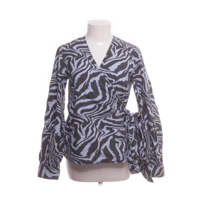 Wrap blouse (Blue, Gray) from Ganni Cotton